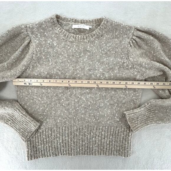 ASTR the Label Bexley Beige Puff Shoulder Sweater Crop Pullover XL Wool Alpaca - Picture 6 of 7